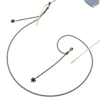 Металлическая нескользящая цепочка черного цвета, с подвеской шестиконечная звезда, для очков и масок GL457