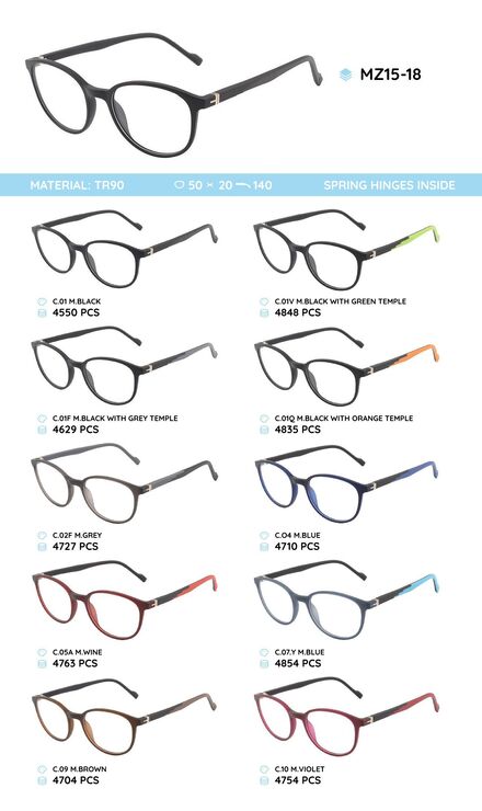 TR-90 plastic frames for glasses MZ15-18