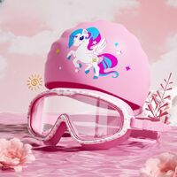 Очки для плавания детские водонепроницаемые с защитой от запотевания, комплект с берушами, футляром и шапочкой, 2603-YU