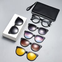 TR90/PC plastic frame + 5 polarized sun protection magnet clip-on set + leather bag El Dorado EL2385