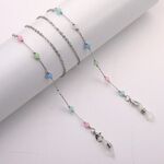 Metal non-slip chain, with colored beads, for glasses and masks GL1879