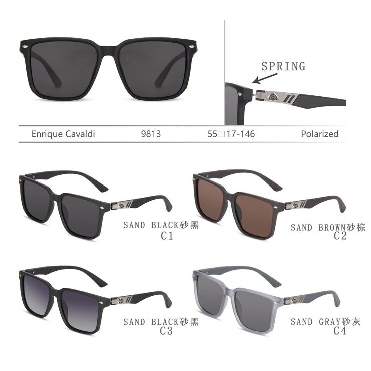 Солнцезащитные поляризационные пластиковые очки с флексом Enrique Cavaldi EC9813