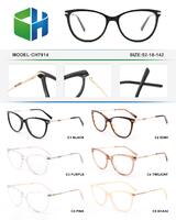 Plastic acetate frame for women with spring hinges CH7914-DA