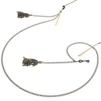 Металлическая нескользящая цепочка черного цвета, с подвеской бронзовый римский шлем, для очков и масок GL115