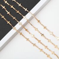 Металлическая нескользящая цепочка золотого цвета, с крестами, для очков и масок GA086