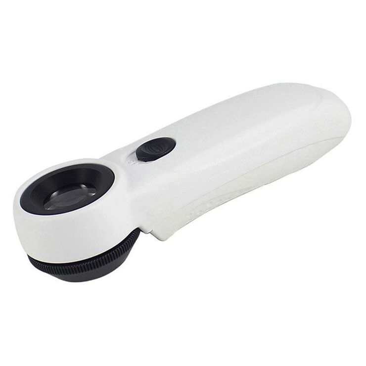 Magnifier with universal backlight, magnifying glass with handle 6B-C-XX, diameter 21 mm, magnification: 45Х