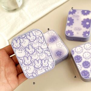 Soft contact lens kit XY5055紫色笑脸兔花