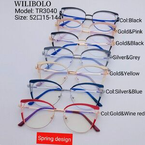 Metal + TR90 ultrathin women's frames with spring hinges Wilibolo TR3040