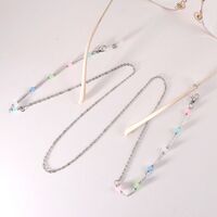 Metal non-slip chain, with colored beads, for glasses and masks GL1879