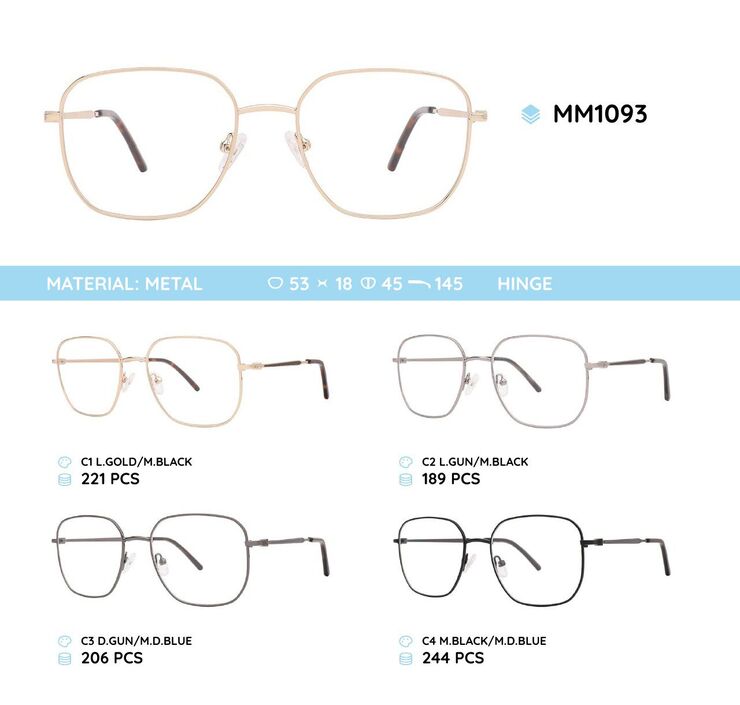 Metal men's frame for glasses MM1093