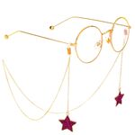Gold-colored metal non-slip chain, with star, for glasses and masks GL314