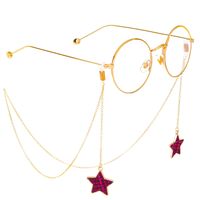 Gold-colored metal non-slip chain, with star, for glasses and masks GL314