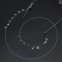 Металлическая нескользящая цепочка золотого цвета, со звездами, для очков и масок GL641