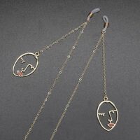 Металлическая нескользящая цепочка золотого цвета, с маской, для очков и масок GL379