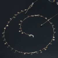 Металлическая нескользящая цепочка золотого цвета, со звездами, для очков и масок GL521