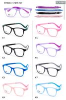 TR90 plastic eyeglasses frame for kids with silicone temple with memory (replaces spring hinge) + rubber band BY96003