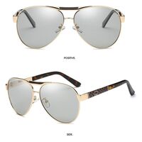 Очки металлические фотохромные с защитой от синего света 2802-GT