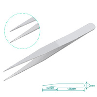 Set of 3 stainless steel tweezers with a PVC case TS-9803