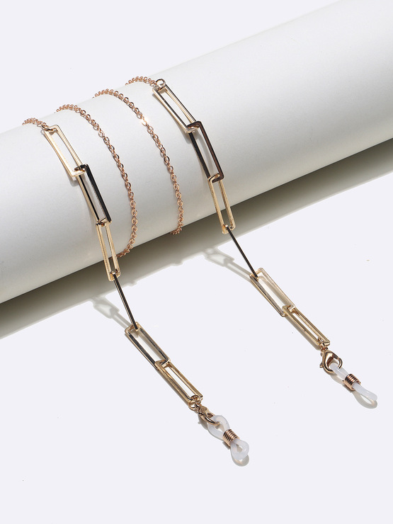 Acrylic pearl luster mixed color glasses chain GL1363