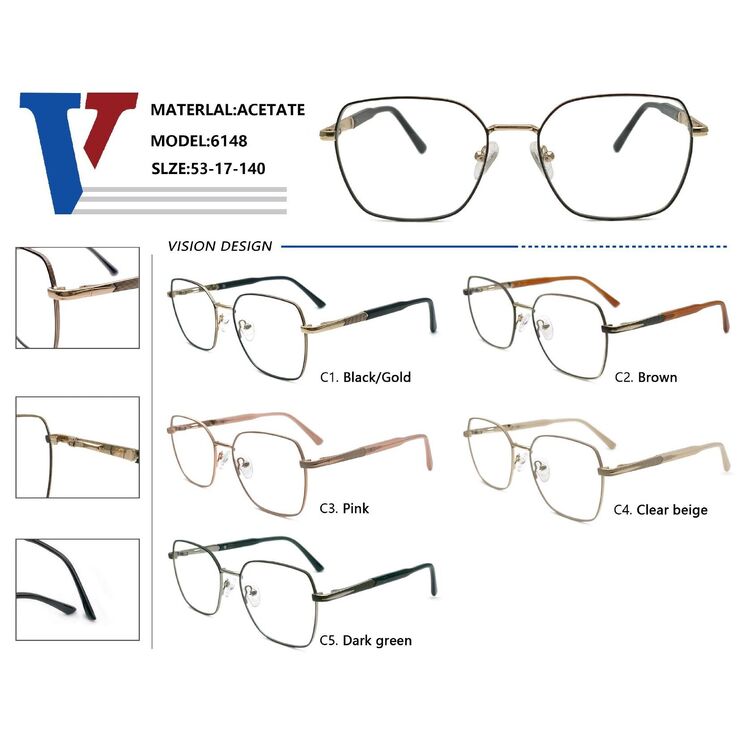 Metal + plastic frame with spring hinges 6148-DA