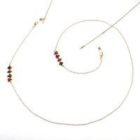 Gold-colored metal non-slip chain, with card suits, for glasses and masks GL795