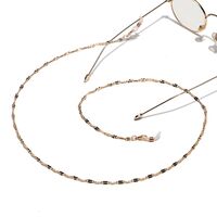 Gold-colored metal non-slip chain, with printed lips, for glasses and masks GL1296