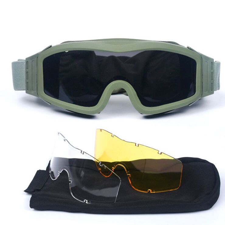 Safety shockproof tactical goggles +2 caps 战术-E风镜3片套装