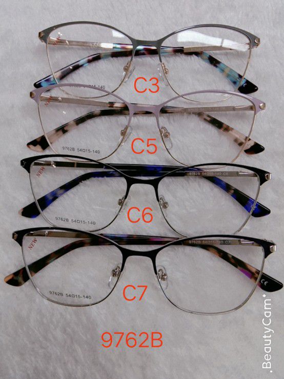 Metal frame for glasses with spring hinges 9762B