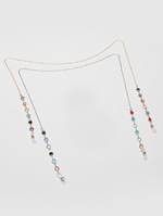 Цепочка для очков с жемчугом, комплект из двух штук, золотая и серебряная GM037