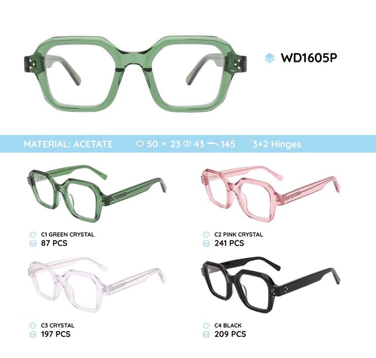 Plastic acetate eyeglasses frame WD1605P