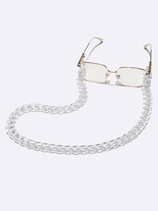 Retro fashion acrylic transparent glasses chain GB0741