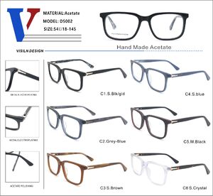 Plastic acetate frame with spring hinges D5002-DA