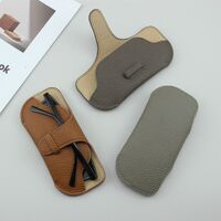 Genuine leather glasses case with microfiber lining ZY015