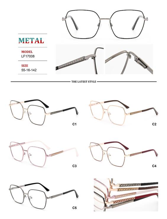 Metal frames for glasses with spring hinges for women Big City LF17008
