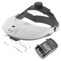 Binocular magnifier with backlight, magnifying glass with head mount 81001-H-XX, magnification: 1X, 1,5X, 2X, 2,5X, 3,5X