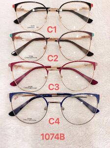 Metal frame for glasses with spring hinges 1074B