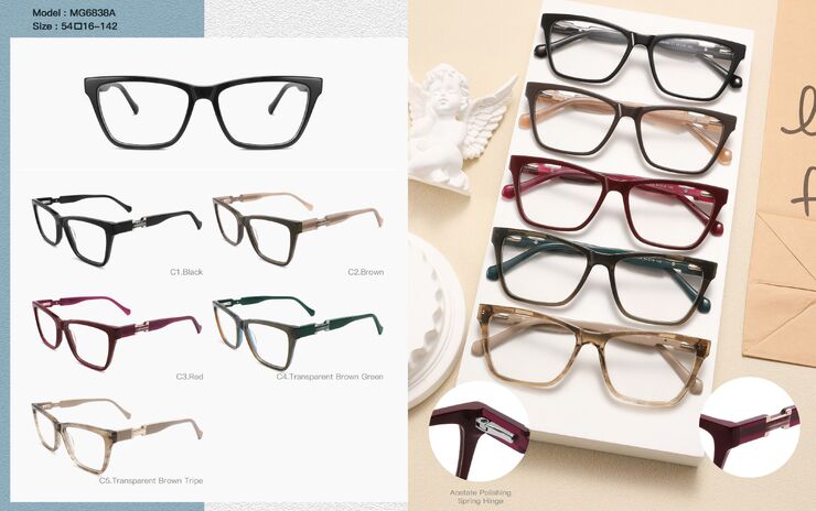 Plastic acetate frame for women, with spring hinges Big City MG6838A