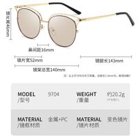 Очки металлические фотохромные с защитой от синего света 9704-GT