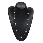 Металлическая нескользящая цепочка, с серой и белой жемчужиной, для очков и свитера GL432