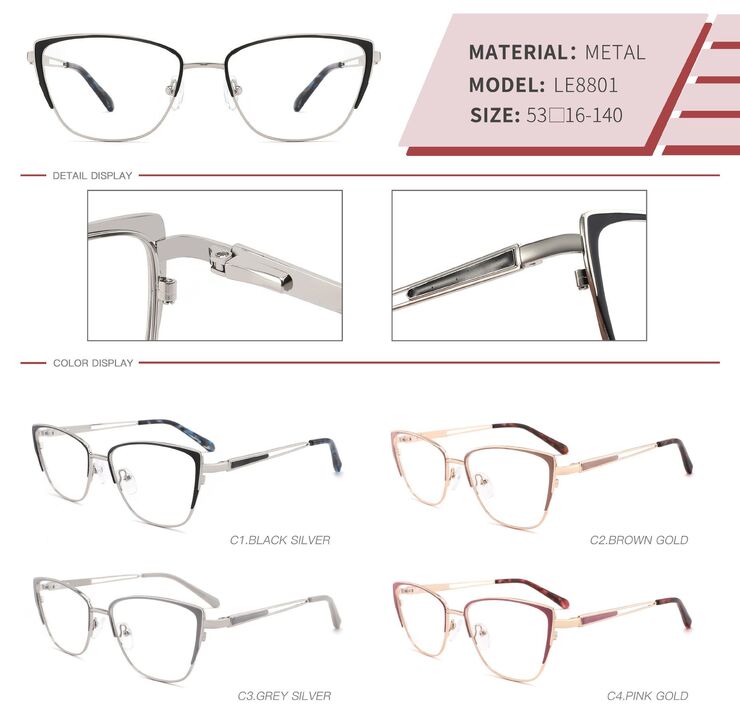 Оправа металлическая с флексом LE8801-DA