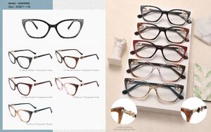 Combined plastic acetate + metal frame for women, with spring hinges Big City MS8388B