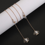 Металлическая нескользящая цепочка, с подвеской корона с жемчугом, для очков и масок GL880