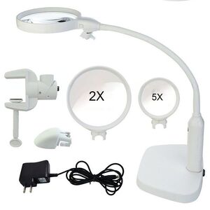 Tabletop magnifying glass with backlight 7763-XX, magnification: 2X, 5X