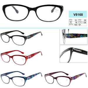 Corrective plastic frame eyeglasses with spring hinges VIZZINI V8168, from +1.00 to +4.00 (0.25 step)