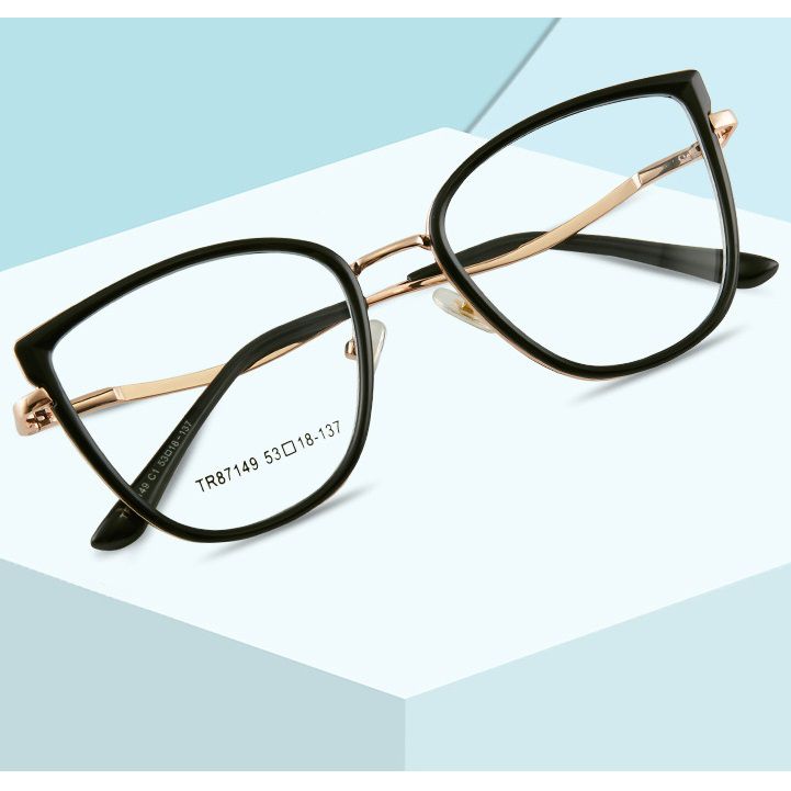 Combined frame (metal + TR90) or glasses with blue light protection, with spring hinges FA7149