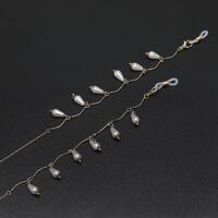 Gold-colored metal non-slip chain, with pearl, for glasses and masks GL663