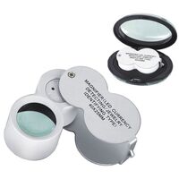 Folding magnifier with universal backlight 9888-XX, dimensions: ⌀25 mm. Magnification: 40Х