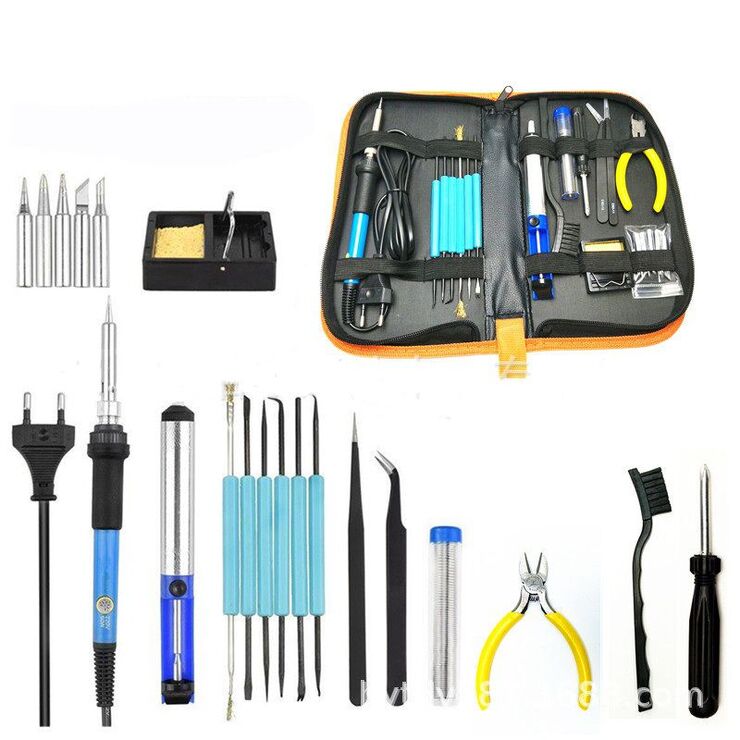 Soldering kit, 21 pieces, with electric soldering iron 60 W