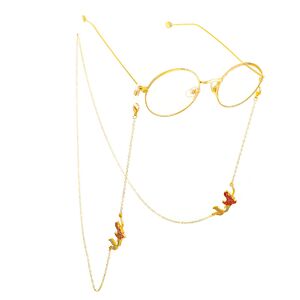 Gold-colored metal non-slip chain, with mermaid, for glasses and masks GL567