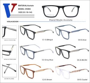 Plastic acetate frame with spring hinges D5004-DA